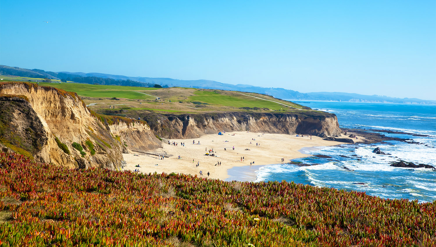 Beautiful Half Moon Bay, CA beaches are steps away from our hotel